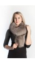 Grey fox fur scarf